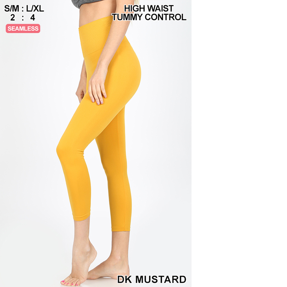 Diamond Band High Waist Seamless Capri Leggings